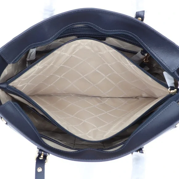 Michael Kors Voyager Leather Tote Shoulder Bag Admiral Blue Navy - Picture 15 of 16